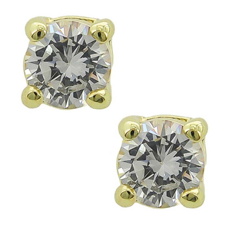 CLEAR CUBIC ZIRCONIA POST STUD EARRINGS